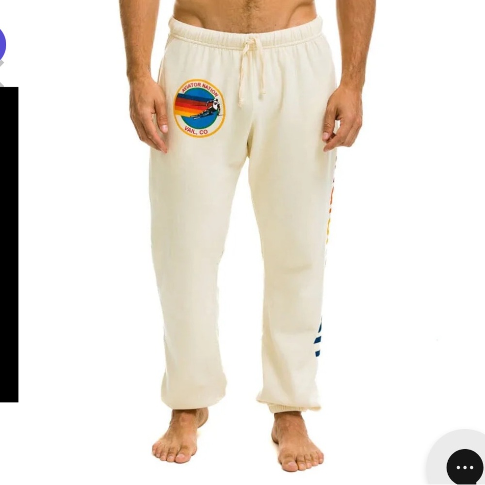 AVIATOR NATION SWEATPANTS - VINTAGE WHITE (VAIL, CO)